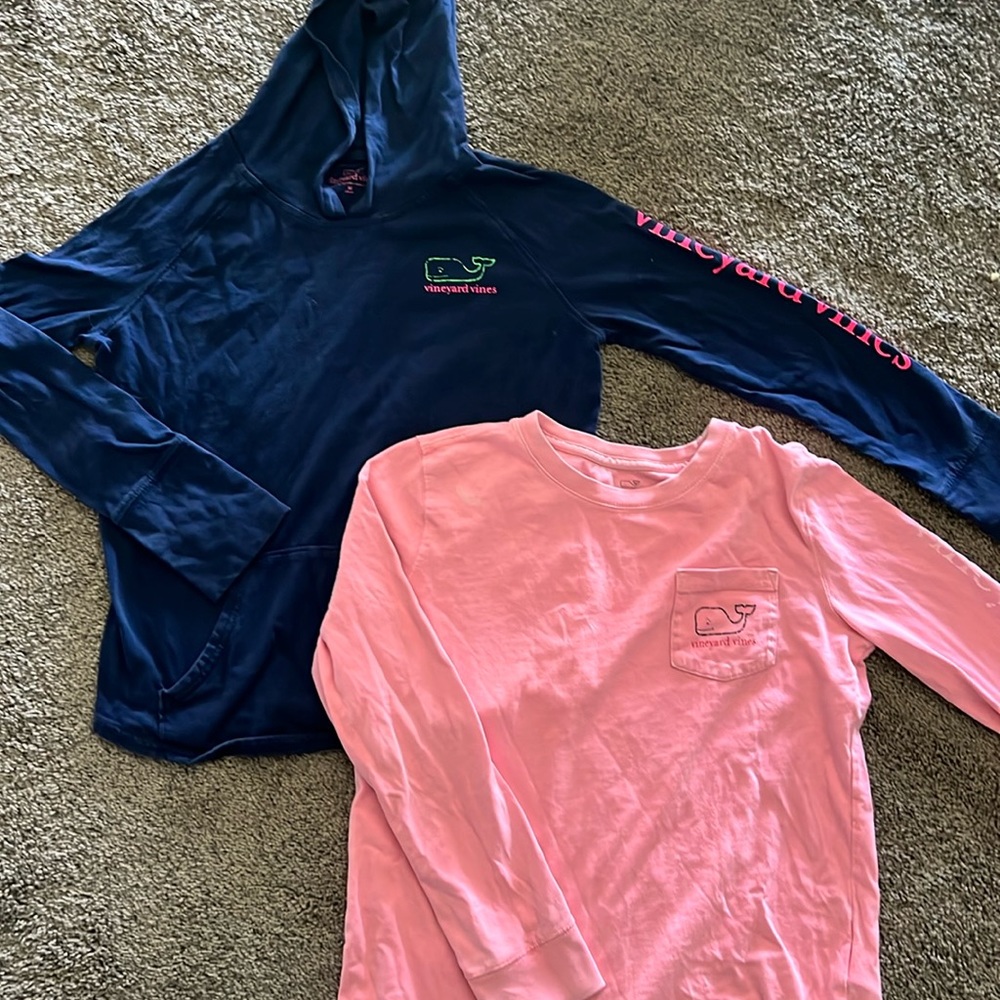 Vineyard Vines Girl size medium long sleeve shirt bundle